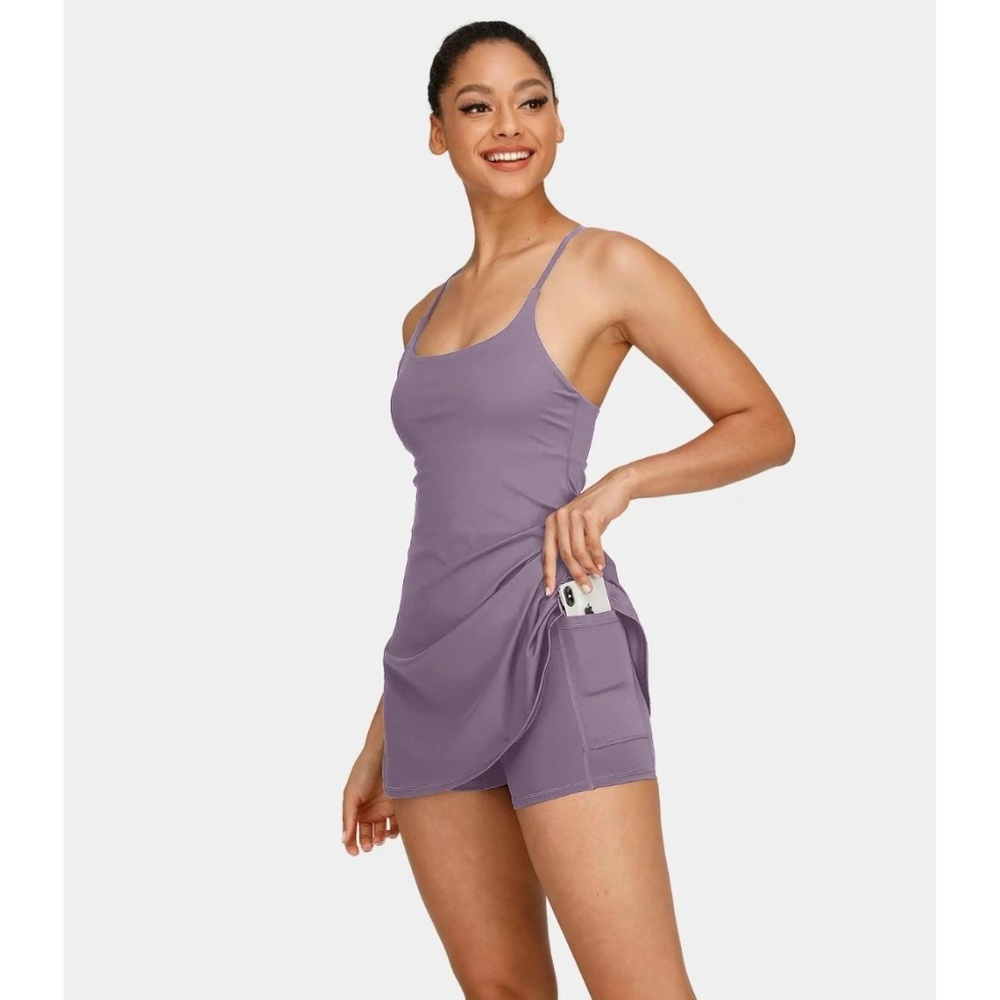 Halara tulip purple dress